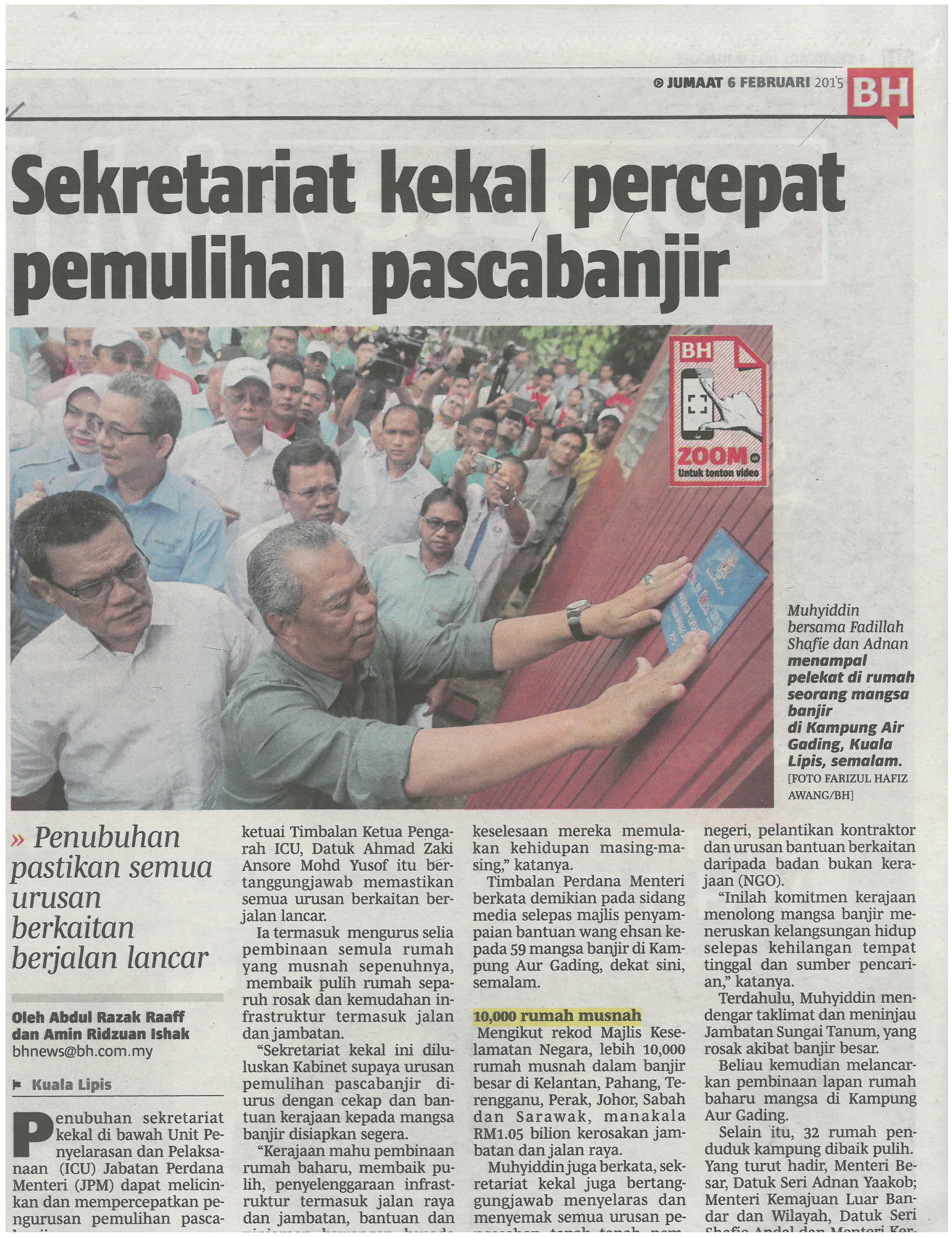 Sekretariat kekal percepat pemulihan pascabanjir