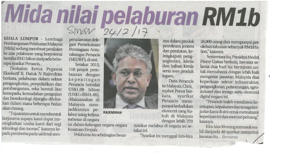 Mida nilai pelaburan RM1b