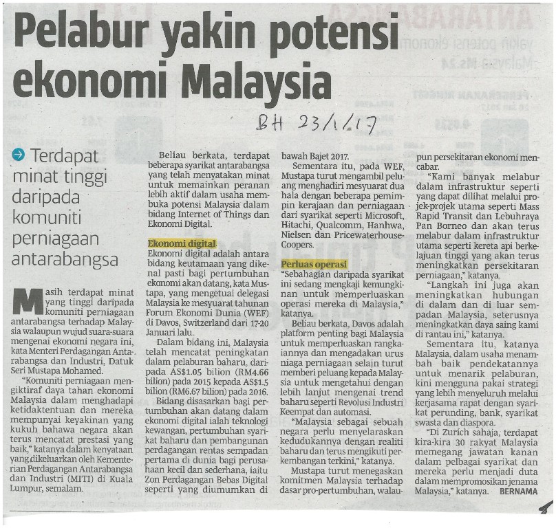 Pelabur yakin potensi ekonomi Malaysia
