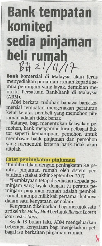 bank tempatan komited sedia pinjaman beli rumah
