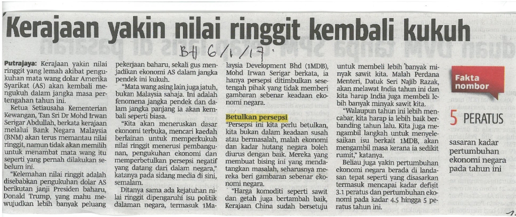 kerajaan yakin nilai ringgit kembali kukuh