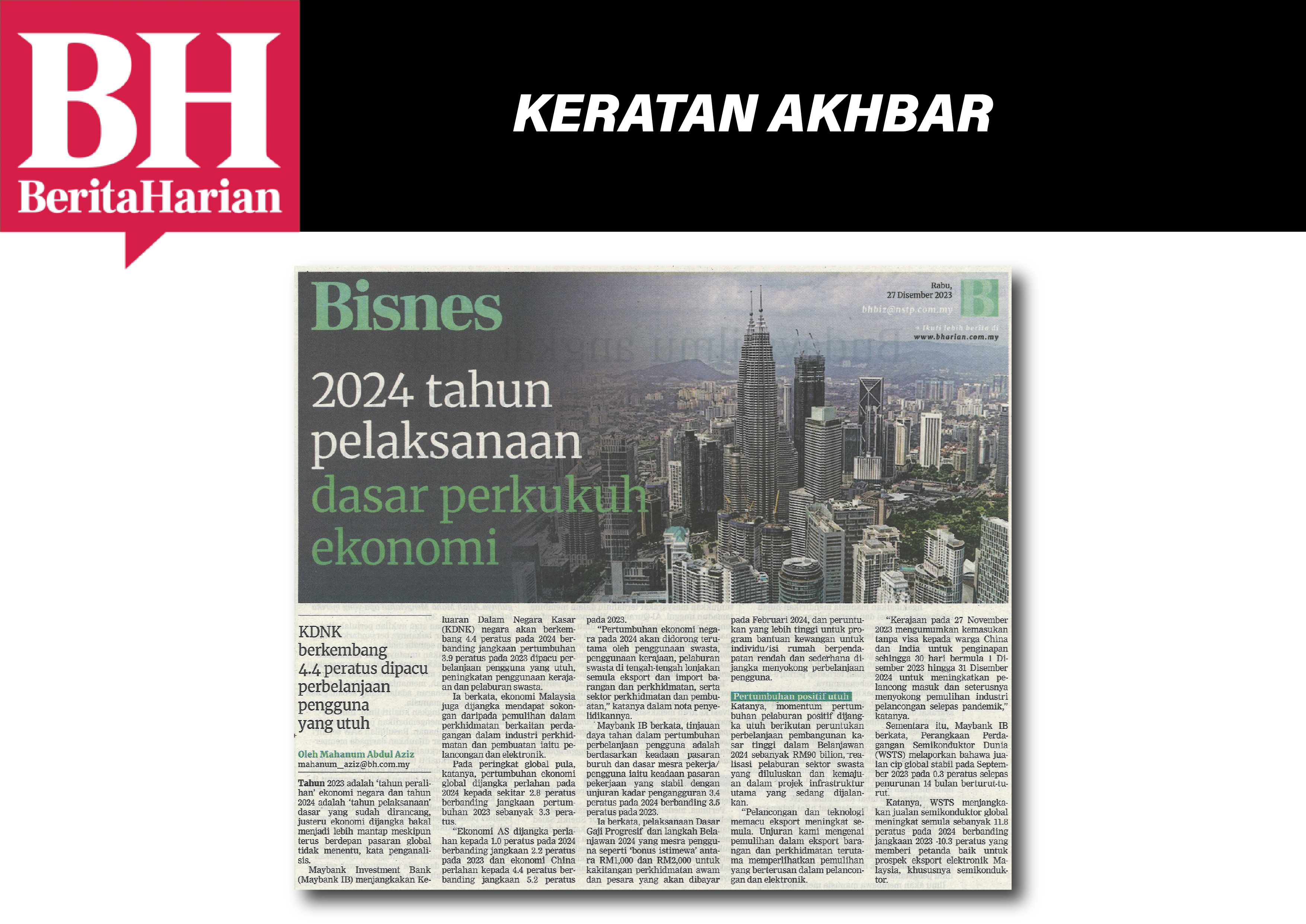 bisnes 2024 tahun pelaksanaan dasar perkukuh ekonomi